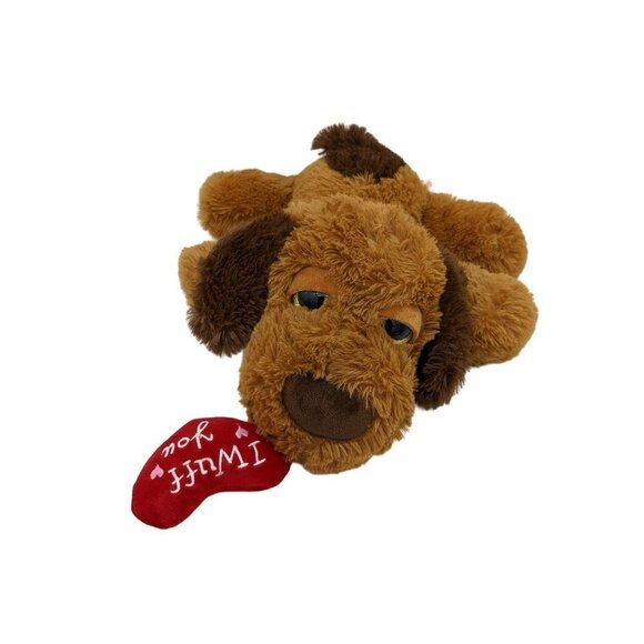 Hug & Luv dog plush I love you  tongue  17 in brown  floppy - Picture 5 of 9